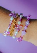 Load image into Gallery viewer, Purple Glass Butterfly bracelet