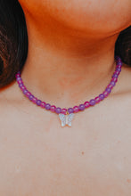 Load image into Gallery viewer, Duo-tone agate Butterfly Necklace