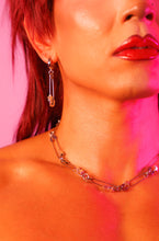 Load image into Gallery viewer, Minhi Wang Silver Safety Pin Earring with Star | Stainless steel earring | Toronto Small Business Haley Made