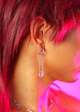 Load image into Gallery viewer, Minhi Wang Silver Safety Pin Earring with Star | Stainless steel earring | Toronto Small Business Haley Made