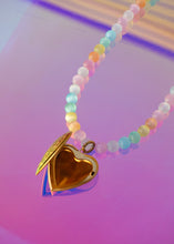 Load image into Gallery viewer, Rainbow Agate Locket | Haley Made Shop | Funky Jewelry | Bold colourful locket