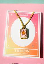 Load image into Gallery viewer, Sun Tarot Card Pendant Necklace