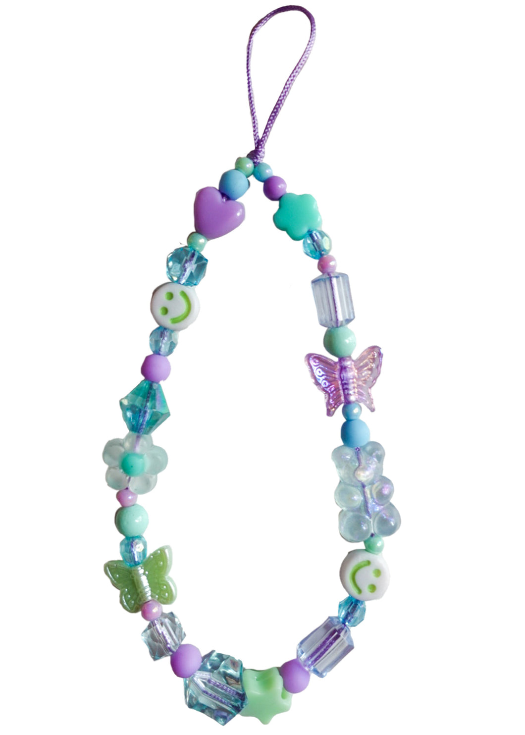 Haley Made Fun Funky Phone Charm | Toronto Small Business | Haley Made Shop | Blue Purple and green phone charm