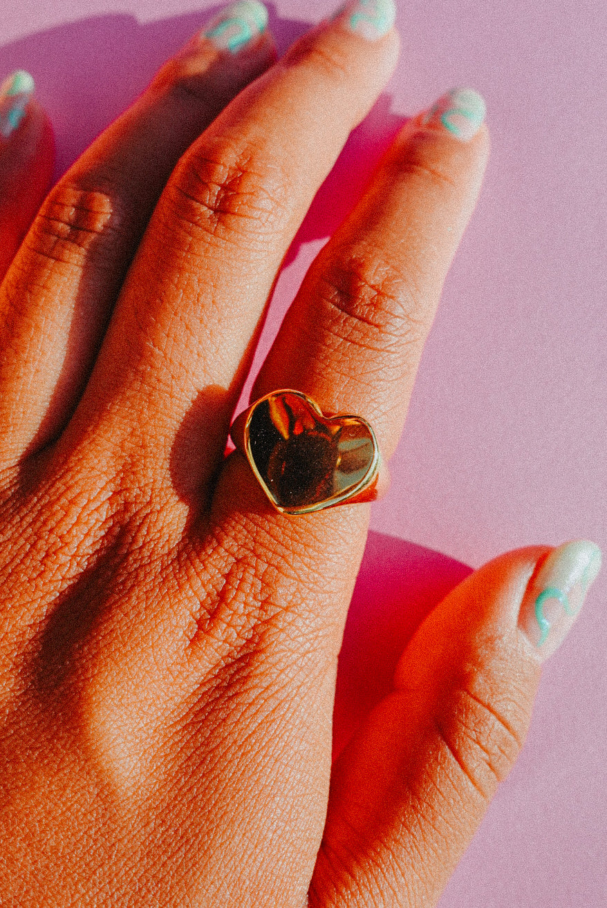 Chunky Gold Heart Ring