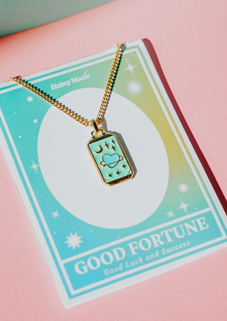Good Fortune Tarot Card Pendant Necklace