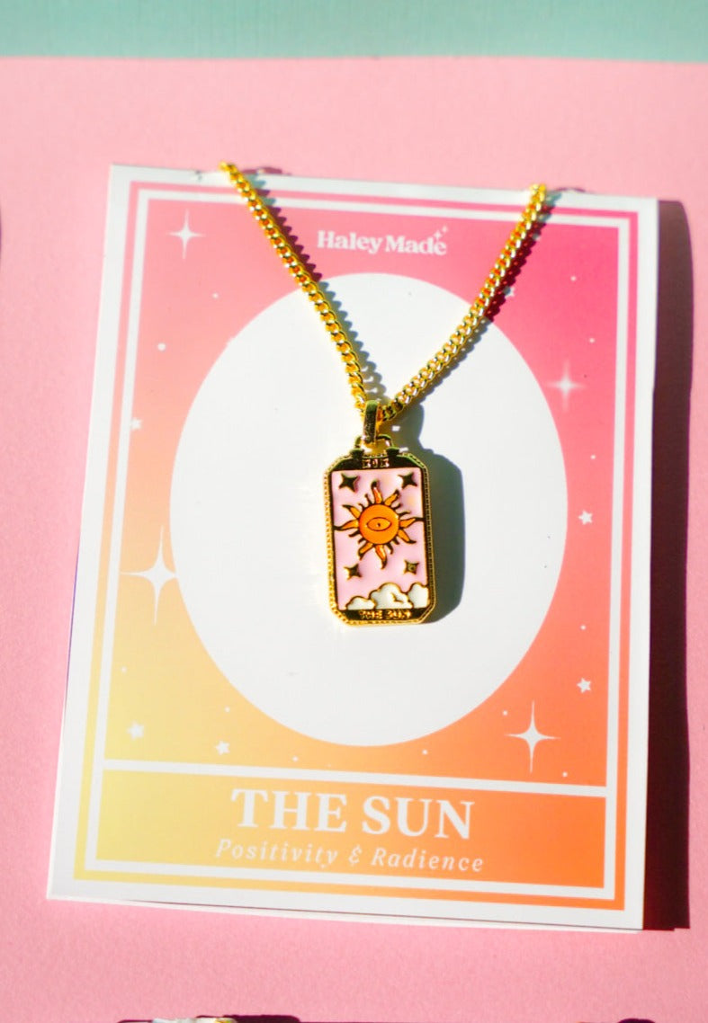 Sun Tarot Card Pendant Necklace