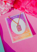Load image into Gallery viewer, The Universe Tarot Card Pendant Necklace

