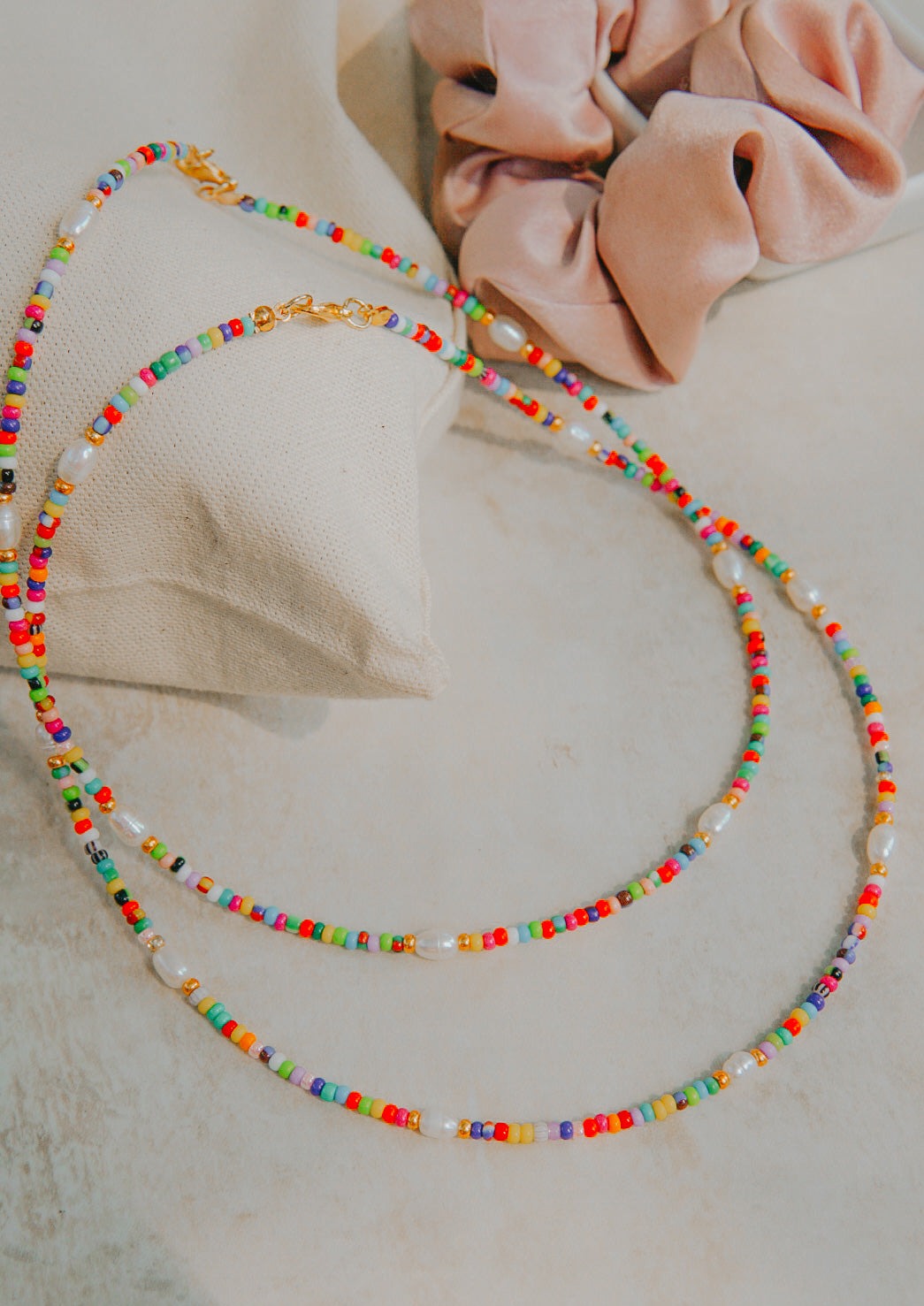 Rainbow n' Pearls Necklace